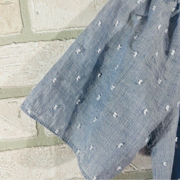 Rungolee Blue Cotton Voile Swiss Dot Flounce Hem Dress Size XS - Picture 8 of 8